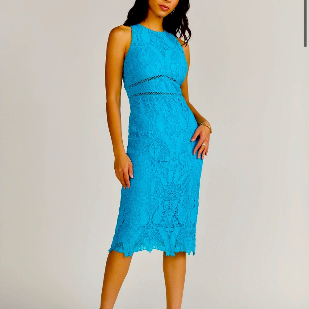 Just Me Crochet Lace Illusion Waist Midi Dress - new without tags